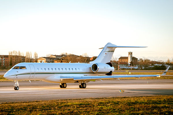 Private Jet departing Runway